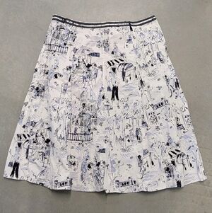 stretch poplin NOVELTY PRINT SKIRT Y2K S M